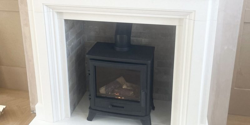 Gas stove fireplace suite
