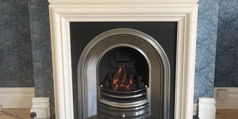 Fireplace, Cast Insert and Gas fire installation