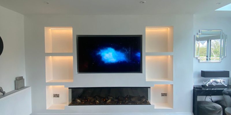 installation of media wall and our BF electric fire