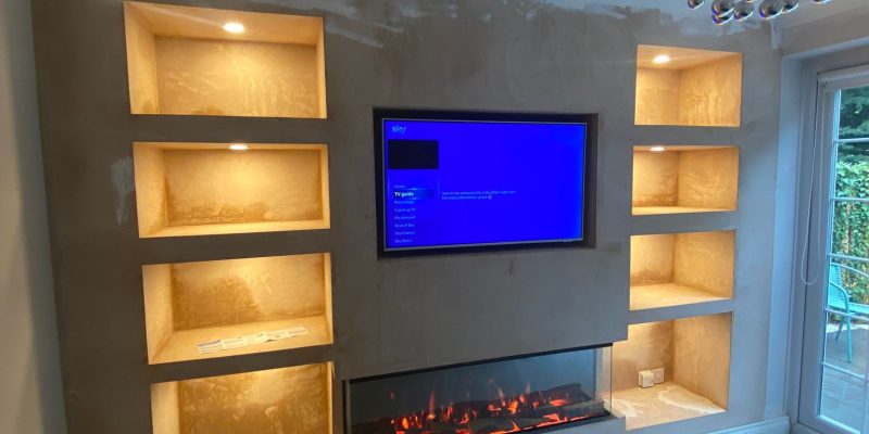 installation of media wall and our electric fire