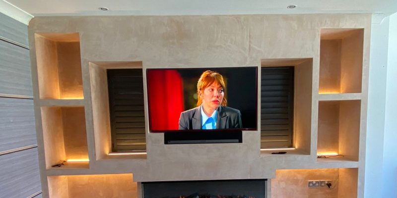 media wall with windows