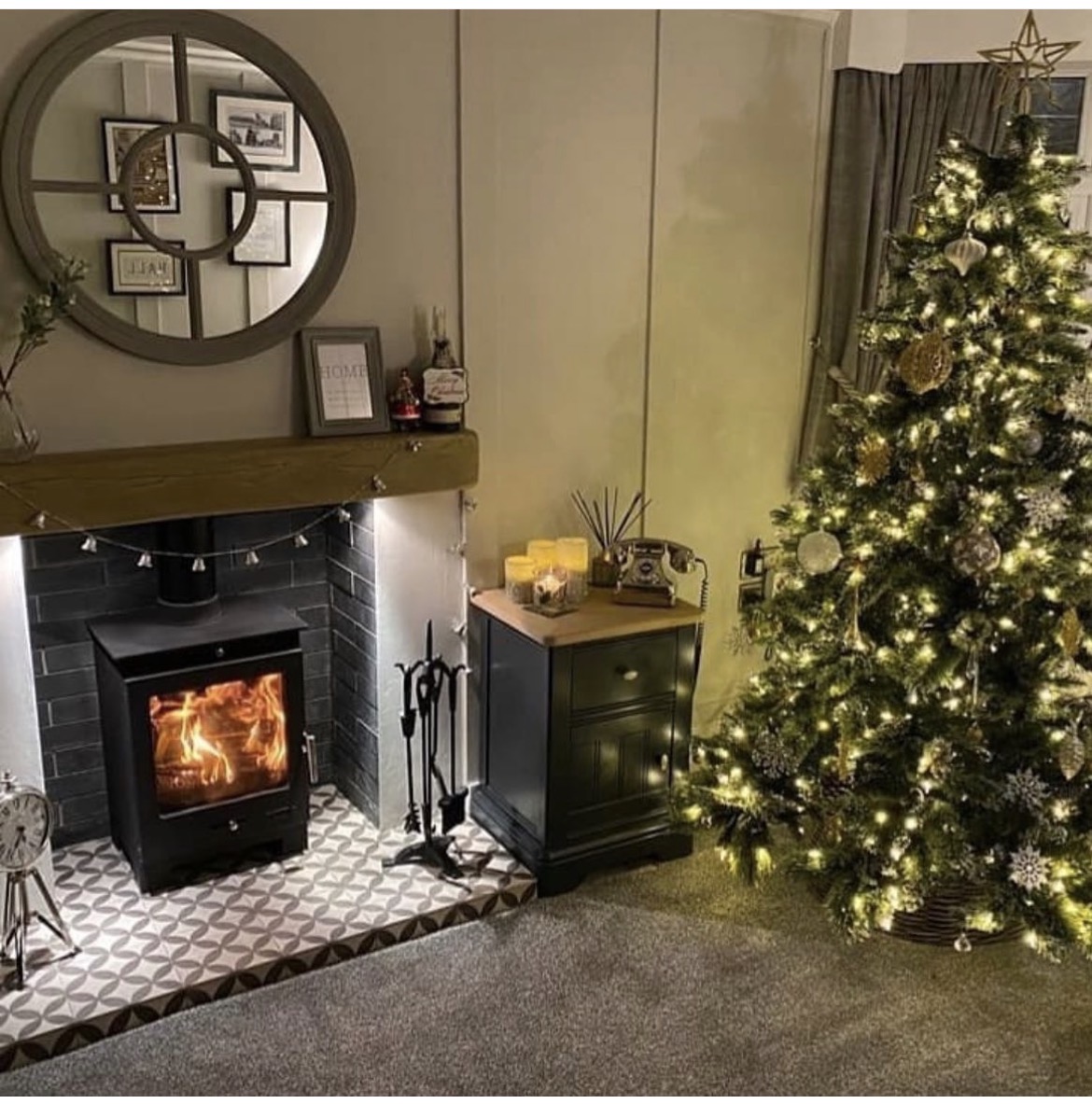 wood burning stove in home
